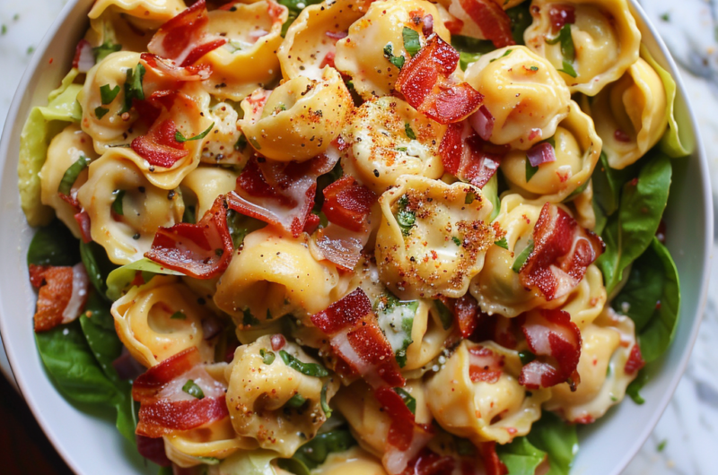 BLT and Ranch Tortellini Pasta Salad